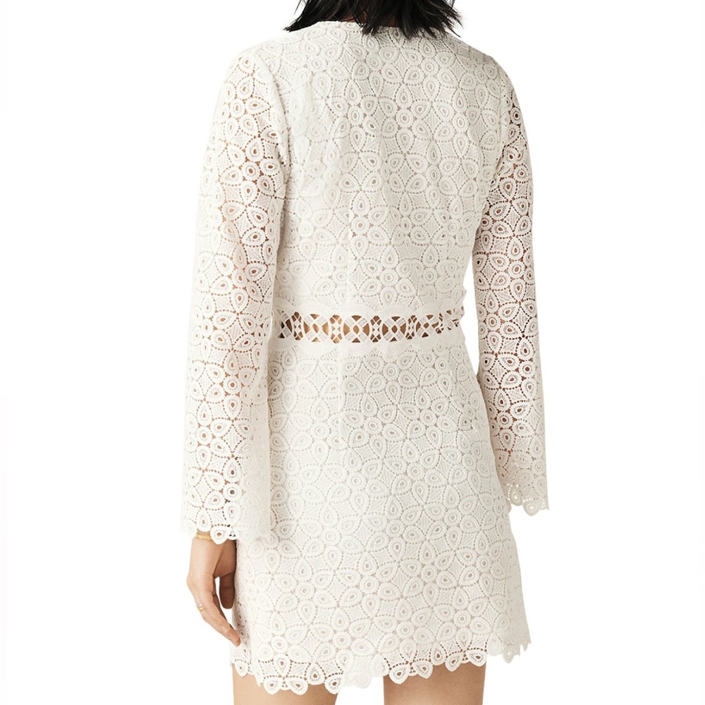 Ba&sh Lace White Crochet Dress Bell Sleeves Size Large NEW - Picture 3 of 13